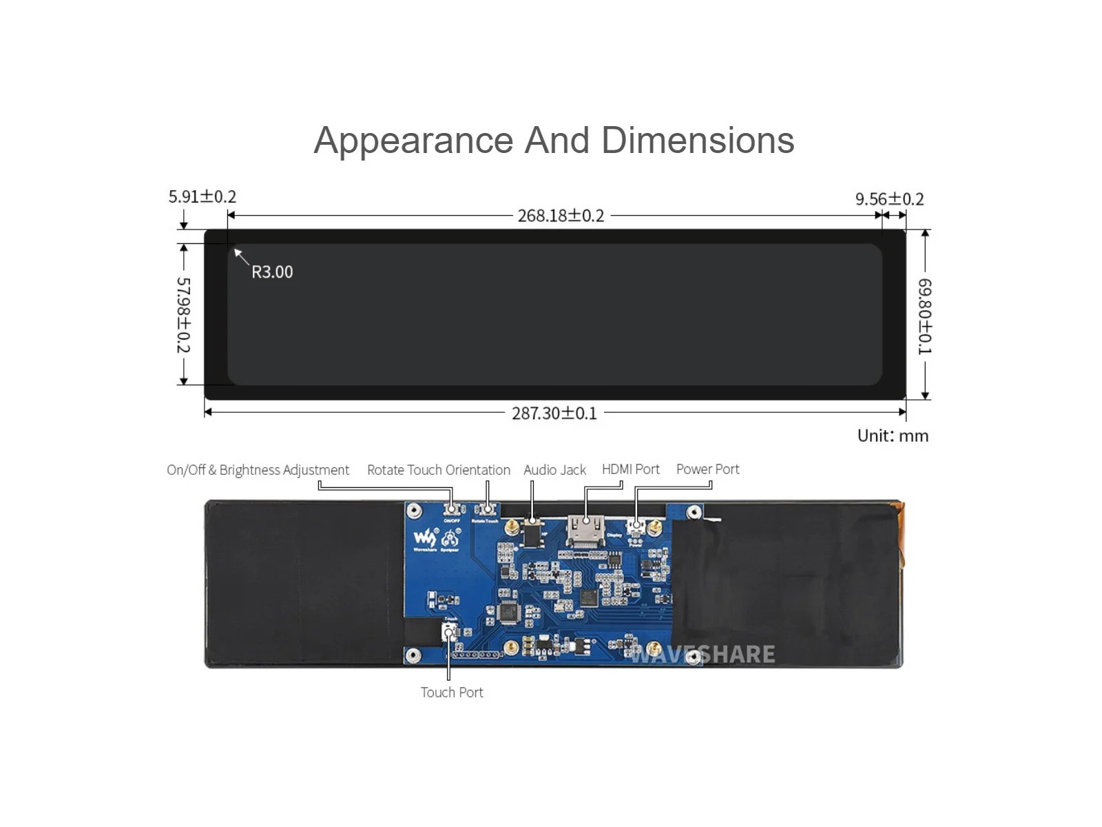 11 9 дюймовый HDMI LCD Raspberry Pi емкостный сенсорный экран монитор компьютера разрешение
