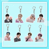 kpop new boys group stray kids acrylic cartoon exquisite keychain accessories backpack zipper pendant accessories fan gifts i n