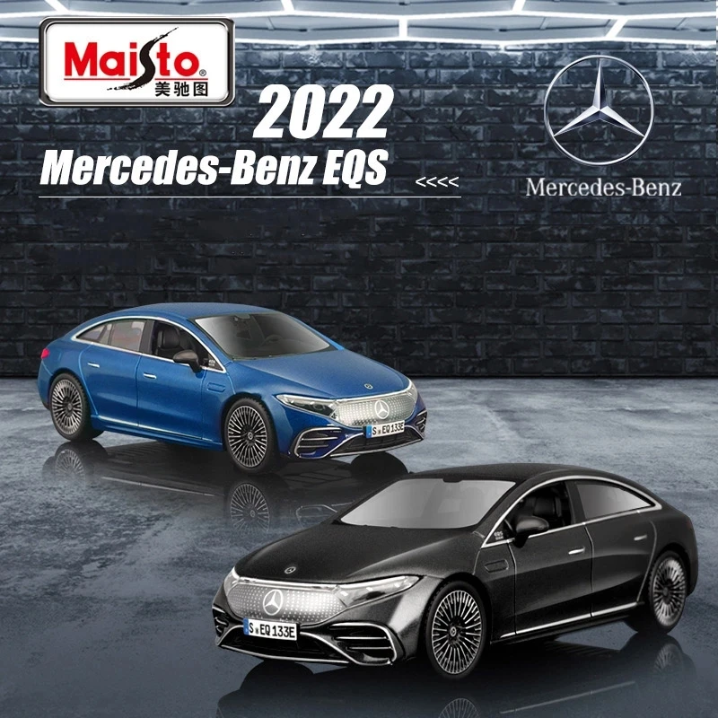 

Maisto 1:27 2022 Mercedes-Benz EQS Новая модель автомобиля из сплава электроэнергии Литые металлические игрушечные автомобили модель автомобиля имитация игрушек подарки для мальчиков