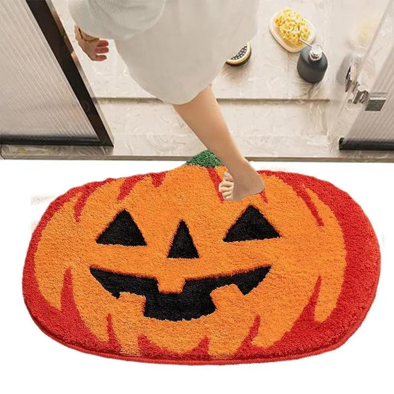 

Halloween Pumpkin Welcome Mat Decoration Welcome Entrance Doormat Home Design Indoor Kitchen Floor Mat NonSlip Bathroom Soft Rug