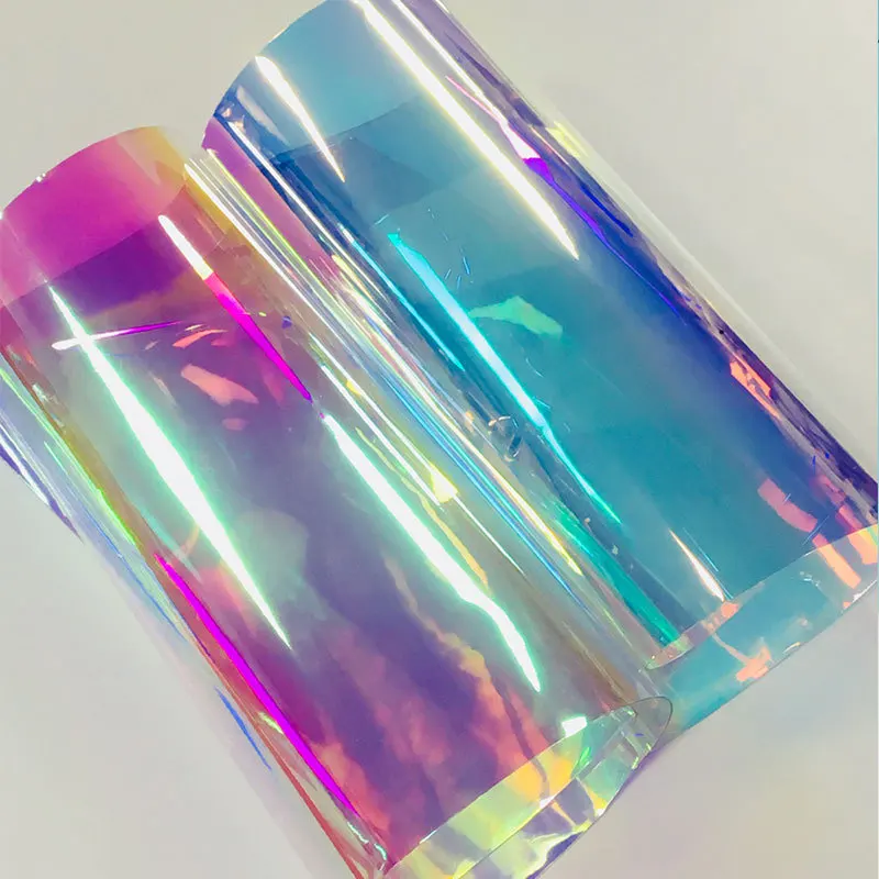 

Iridescent Holographic Colorful transparent PVC Film Handbag Bag/Luggage Decoration DIY Materials