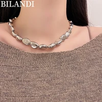 bilandi fashion jewelry irregular metal choker necklace 2022 new trend vintage temperament necklace for celebration gifts