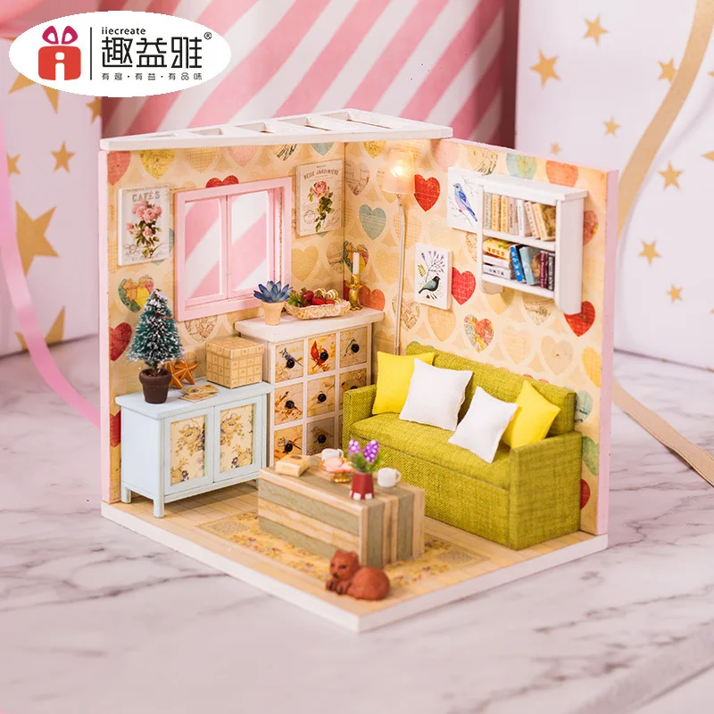 

diy cottage warm hand-assembled model creative gift toy maison miniature à construire diorama diy house miniatuur model kit