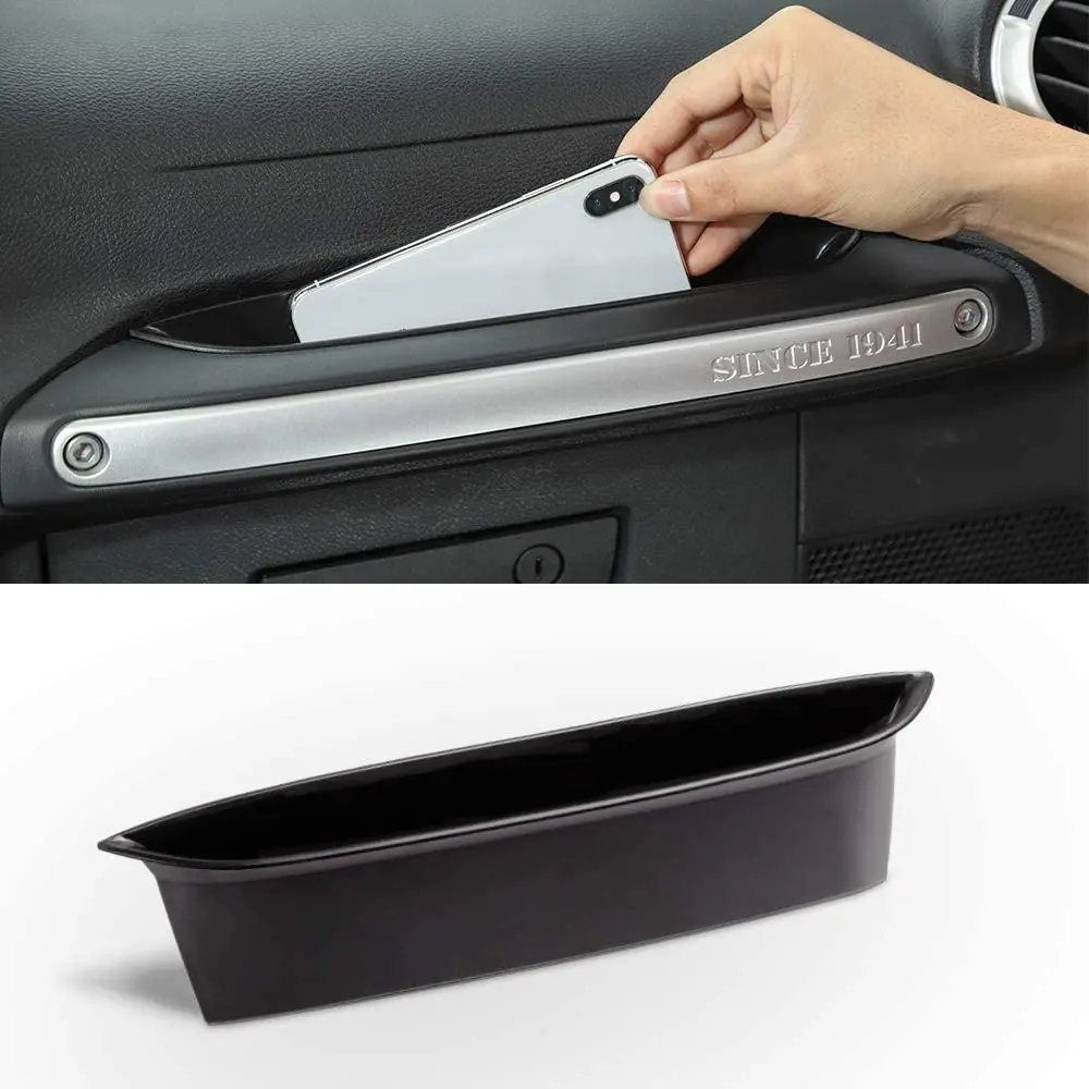 

Savadicar GrabTray Passenger Storage Tray Organizer Grab Handle Accessory Box for Jeep Wrangler JK JKU 2/4 Door 2011-2018