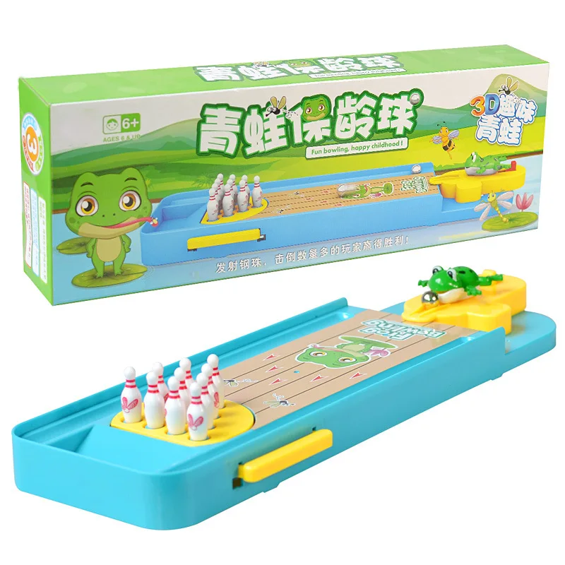 

1Set Mini Frog Desktop Bowling Game Finger Catapult Educational Toy For Children Parent-child Interaction Children's Day Gift