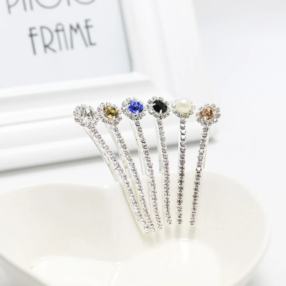 

6 Pcs Hairpins Attractive Elegant Drill Decoration Hairpin Hair Clips Barrettes Bobby for Girls