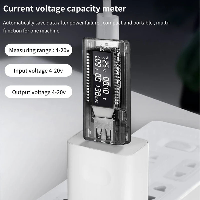 USB-тестер: Измеритель тока, напряжения и емкости зарядного устройства, вольтметр с дисплеем, тестовая карта-адаптер USB для измерения тока и напряжения - DT30 (art.: 3920dc689dc8f) - 3920dc689dc8f
