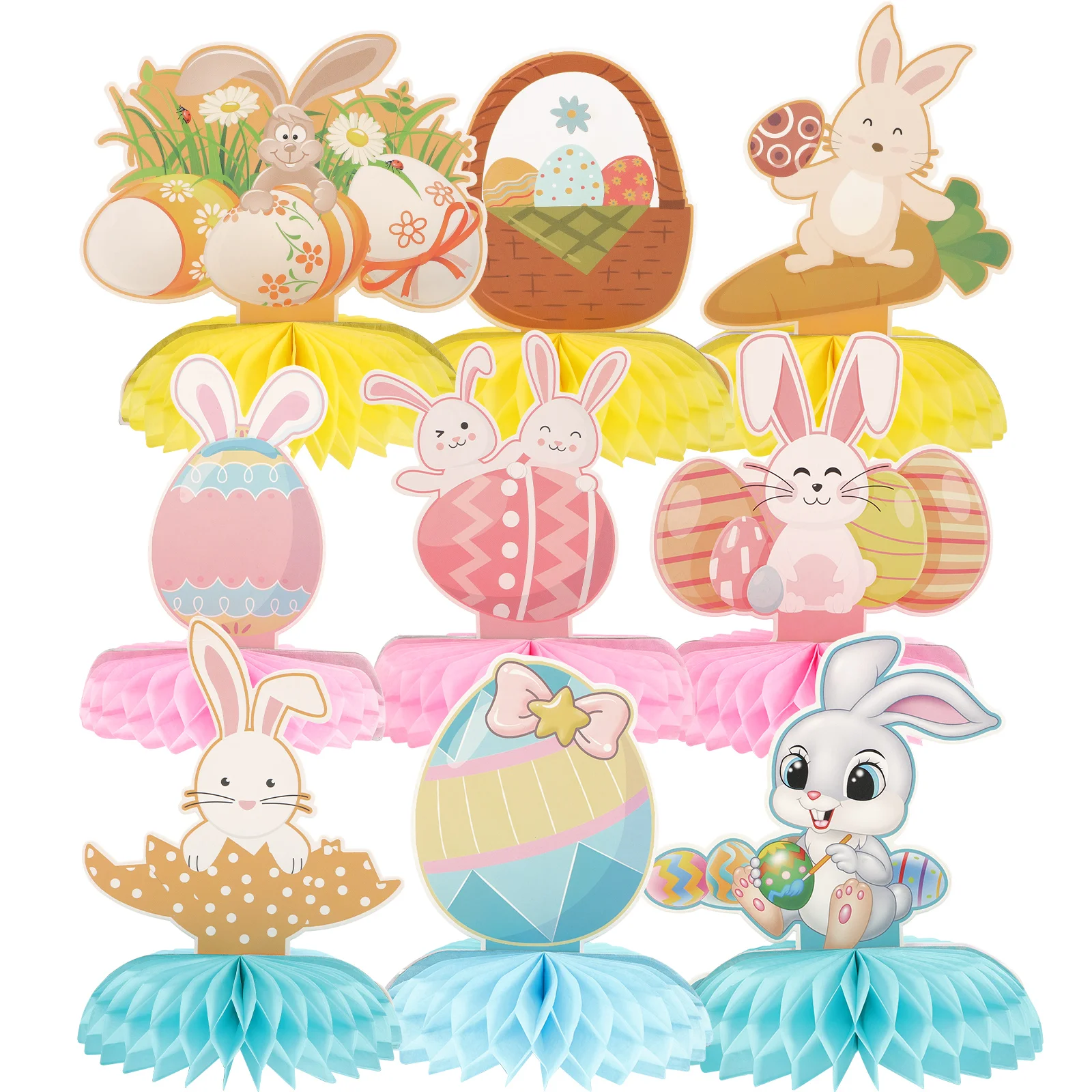 

9Pcs Festive Decoration Party Honeycomb Balls Honeycomb Adorn Easter Festival Decor Home Decor Easter Festival Day Adornment