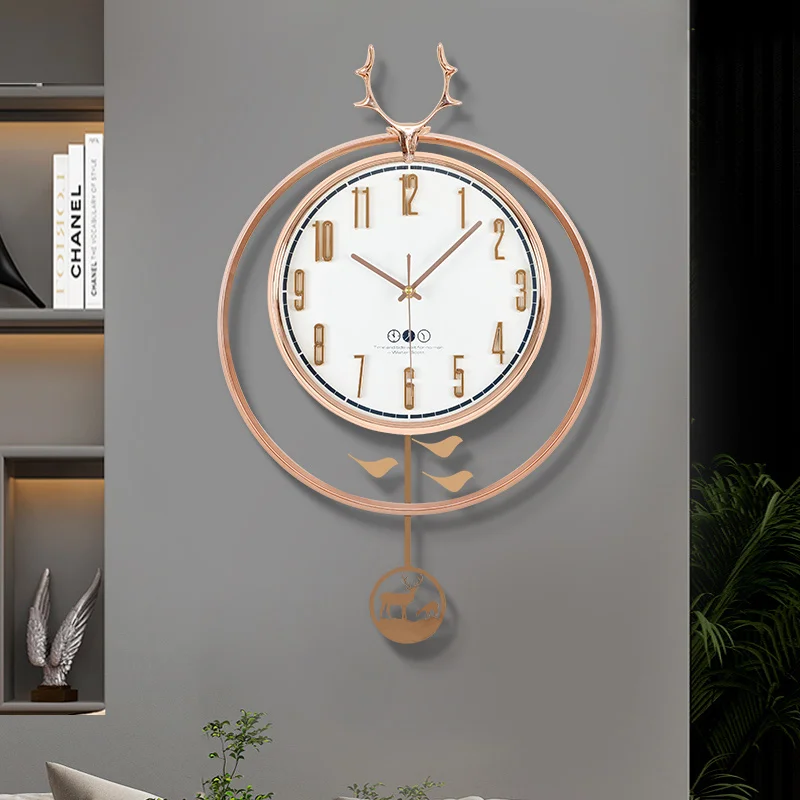 

Pendulum Bedroom Wall Clocks Modern Living Room Stylish Unique Wall Watch Kitchen Design Creative Decorative Items for Home