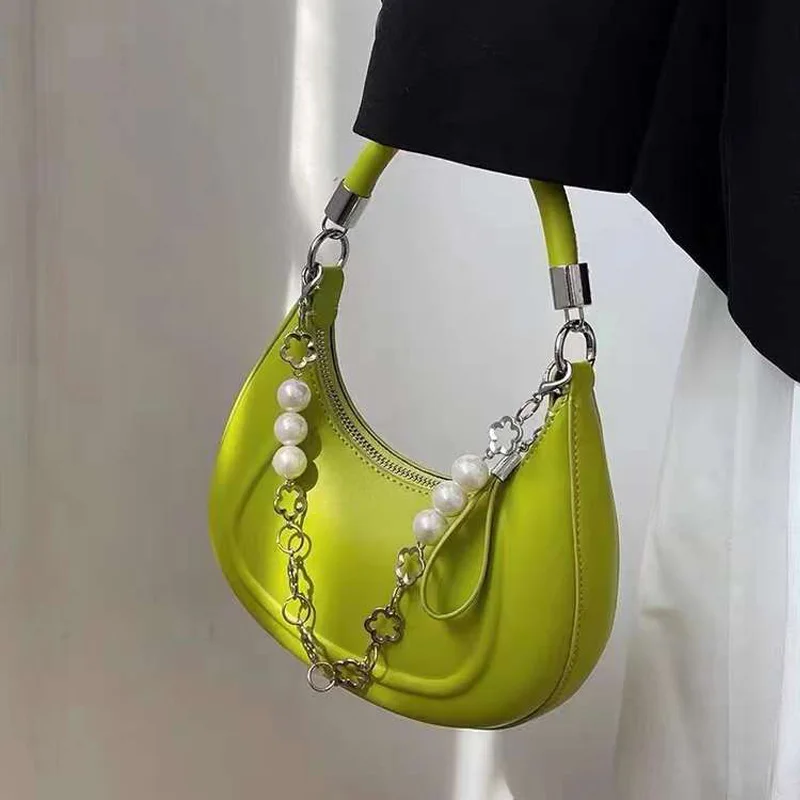 

New Arrival Women Arm Shoulder Bag with Nice Pearl Leather Handbag Luxury Brand Chain Shoulder Bag