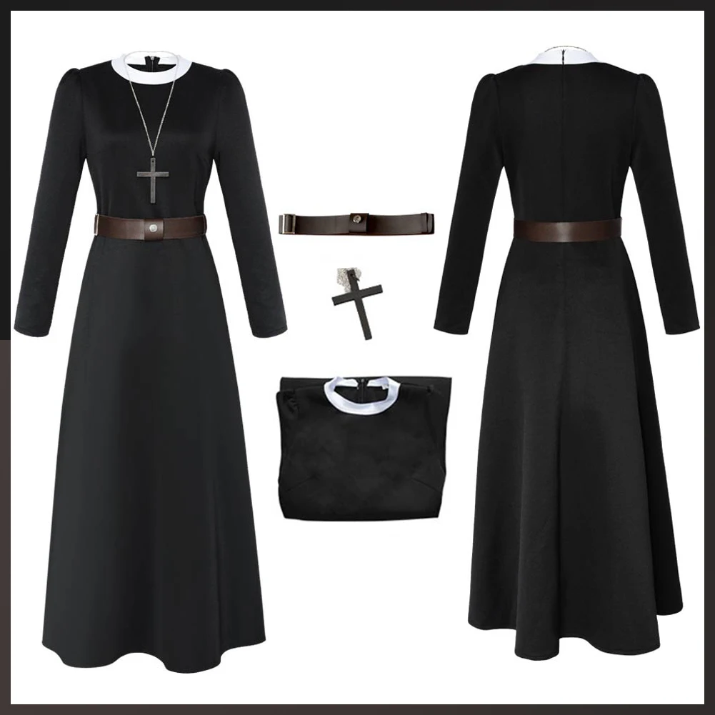 Костюм для заключения из фильма ужасов маскировка страшная монахиня косплей