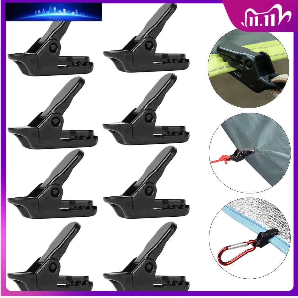 

10Pcs Awning Clamp Tarp Clips Snap Hangers Tent Camping Survival Tighten Tool for Outdoor Camp Hike Camping Equipment Wholesale