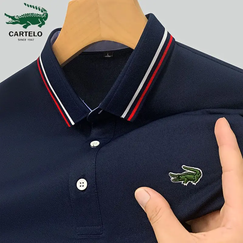 

Summer Luxury Business Polo Shirts Men 2023 New Lapel Casual Fashion Short Sleeve Men Polos Brand Embroidered Baggy Men Clothing
