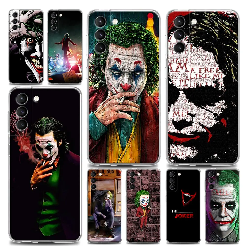 

Marvel Cool J-Joker Clown Clear Phone Case For Samsung Galaxy S20 S21 FE S10 S9 S22 Plus Ultra 5G S10e Lite Case Soft TPU Cover