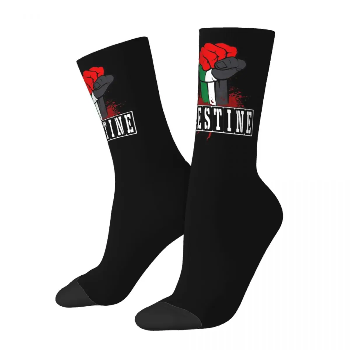 

Winter Warm Crazy Design Women Men Free Palestine Socks Sweat Absorbing Middle Tube Socks