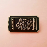 chihiro and haku train ticket brooch metal badge lapel pin jacket jeans fashion jewelry accessories gift