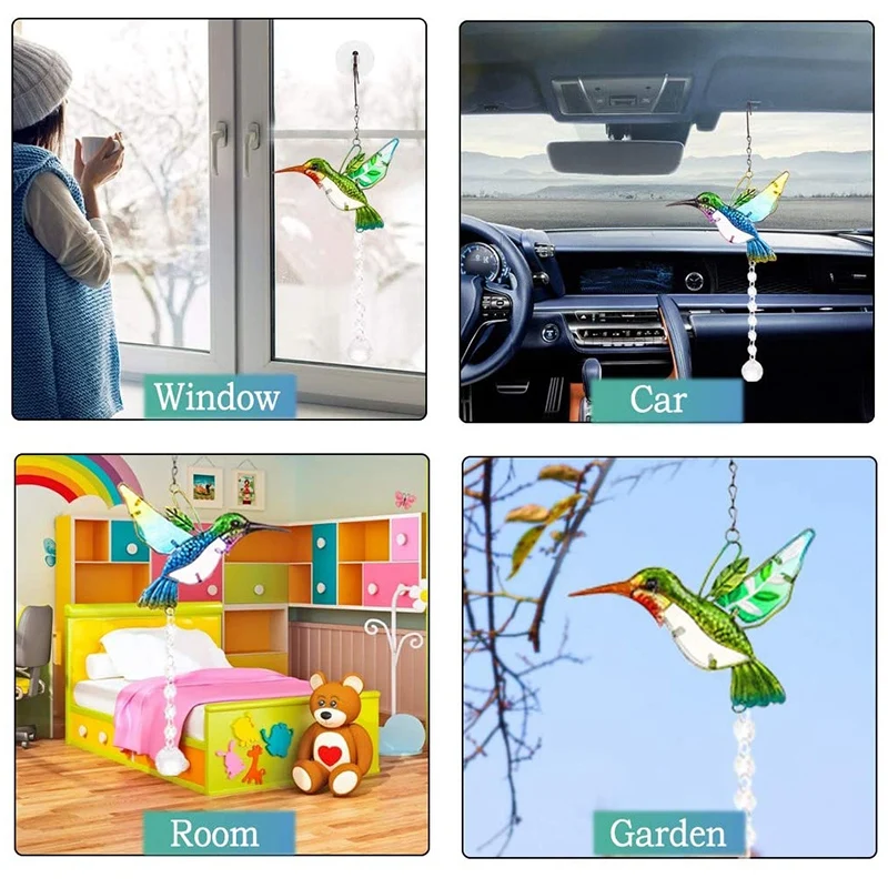 Витражные подвески для окон в виде птиц Ловца солнца кристаллы витражные
