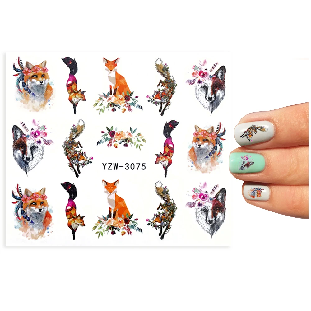 

Nail Sticker Wolf Full Art Decorations Sliders For Nails Summer On Nails Decals Animal Transfer Water Film Slider Design 2022