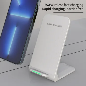 65W Wireless Charger Stand Pad For iPhone 14 13 12 11 Pro X XS Max XR Samsung S21 S20 Fast Charging Dock Station Phone Holder