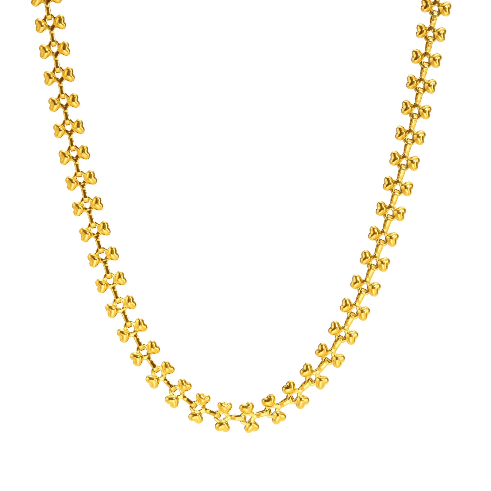 

Elegant Bowknot Links Chain Necklace for Women Party Gift Jewelry, Chic Gold Color Stainless Steel Clavicle Choker Collar