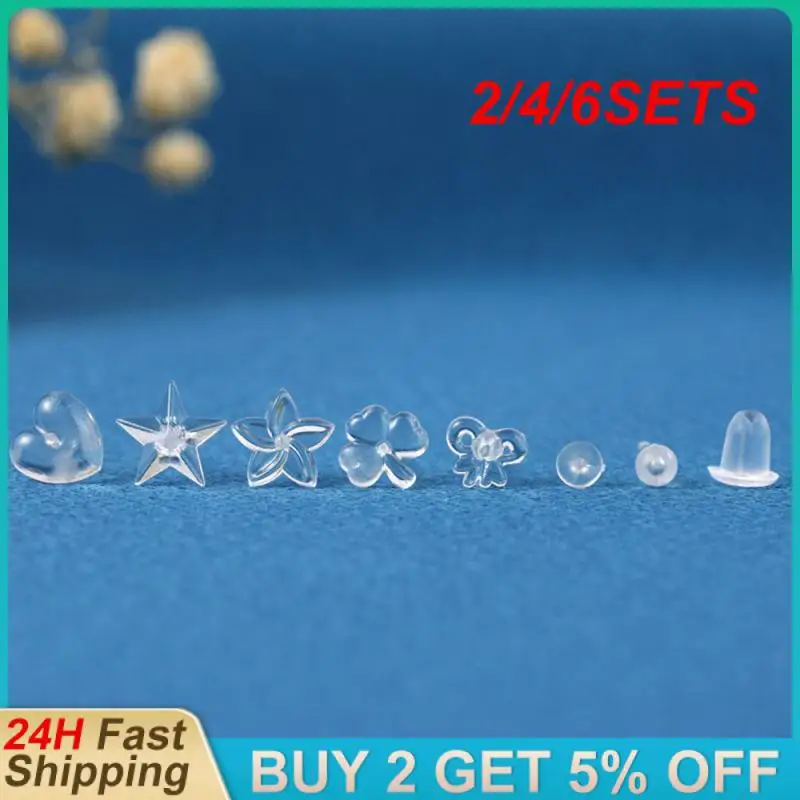 2/4/6 компл. 7 доступных вариантов антиблокирующие серьги-гвоздики приятные для