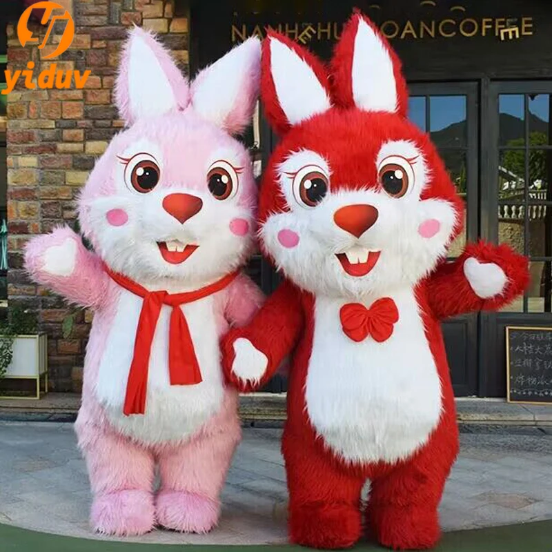 Гигантский Пасхальный кролик надувной костюм-талисман для взрослых надувная