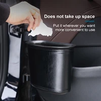 car garbage can car trash can leather and abs car organizer hangings portable waterproof small trash can for cars universally