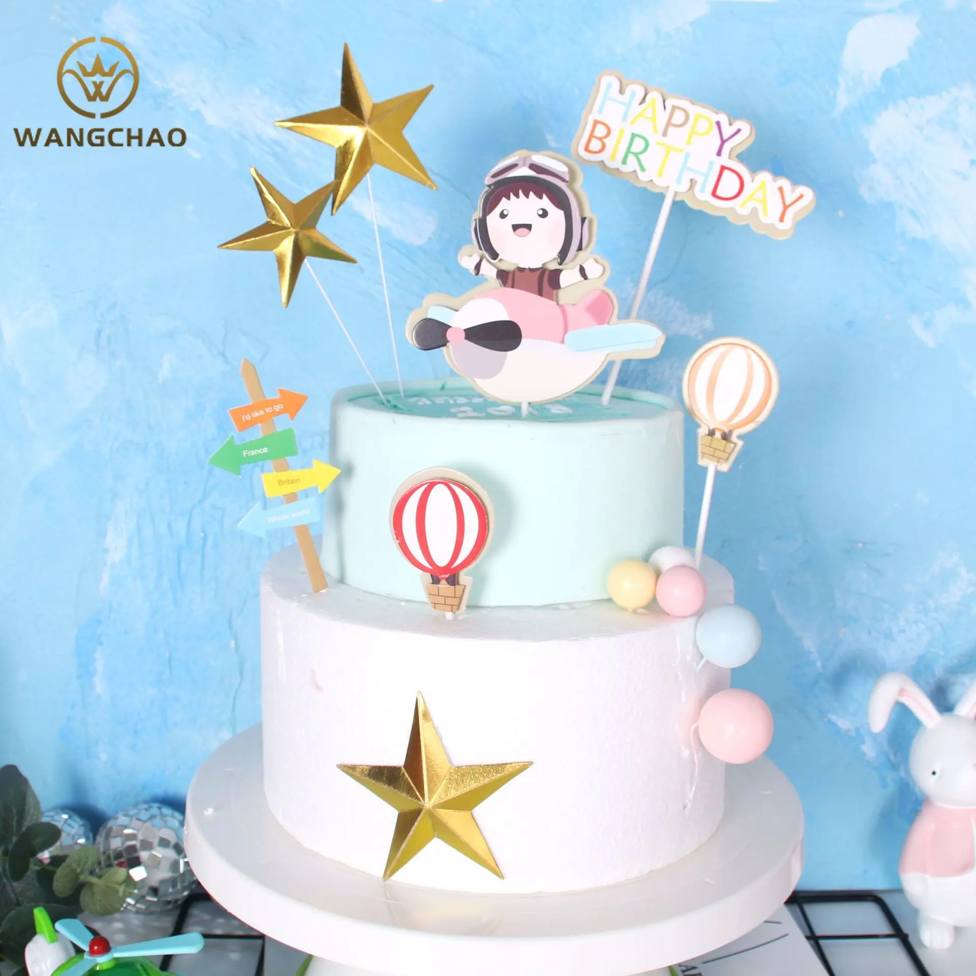 

Fighter Pilot Small Train Cake Topper Girl Boys Happy Birthday Cake Decoration Kids Favors Gift Party Supplies Accessories