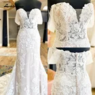 Свадебные платья Lakshmigown в стиле бохо с открытыми плечами, кружевные цветочные платья русалки в богемном стиле, свадебные платья для женщин, реальные фотографии