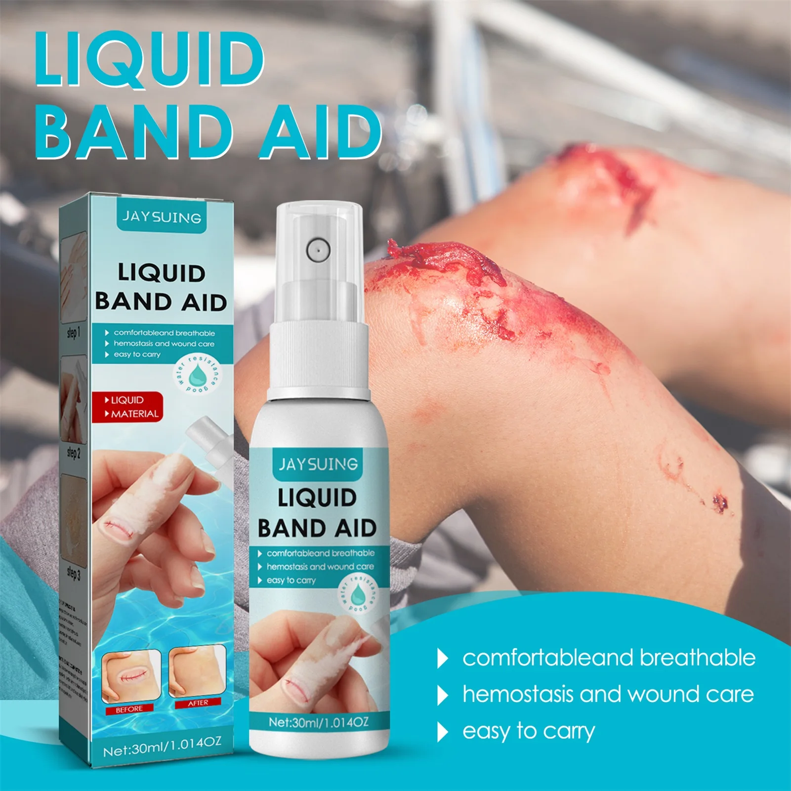 

30ml Waterproof Liquid Bandage Sprays Wound Spray Wound Liquid Band Spray Wound Stick Protective Film Liquid Dressing