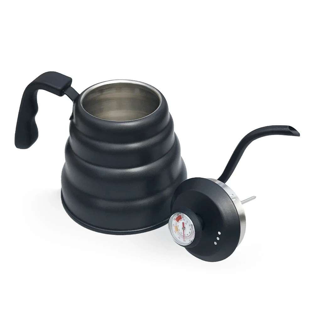 Coffee Gooseneck Kettle with Thermometer - 34 OZ Stainless Steel, Stove Top, Premium Pour Over Kettle for Tea and Coffee W 1.2L