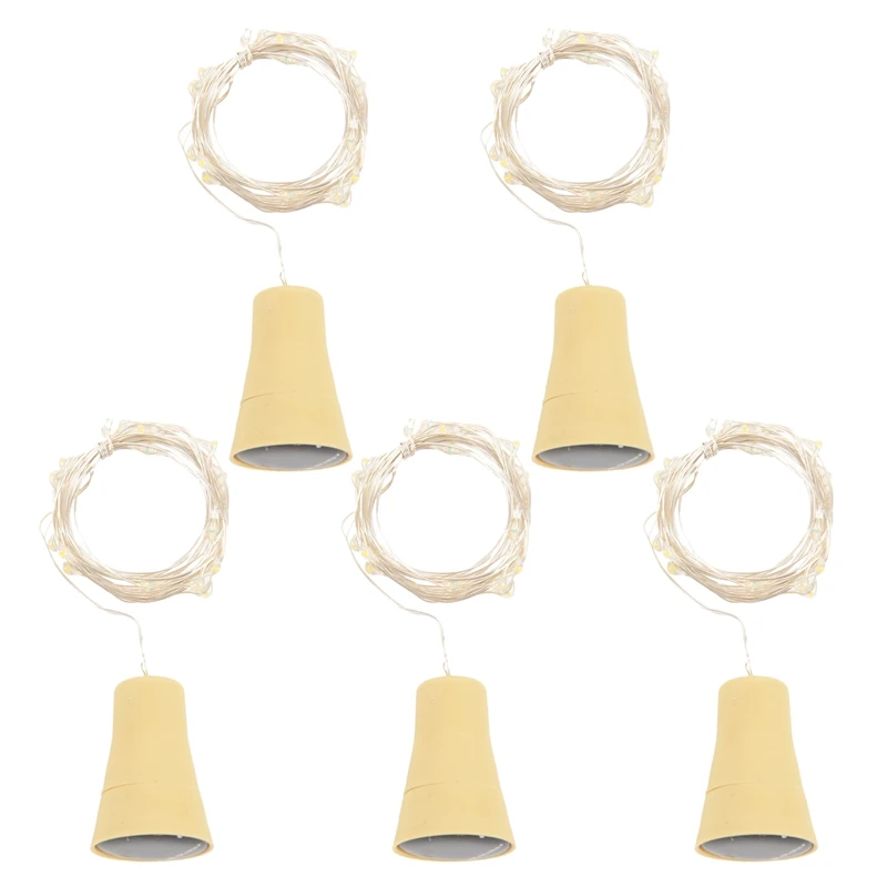 

New 5PCS Solar 2M LED Cork Shaped 20 LED Night Fairy String Light Kork Solarbetrieben Licht Wine Bottle Lamp Warm White