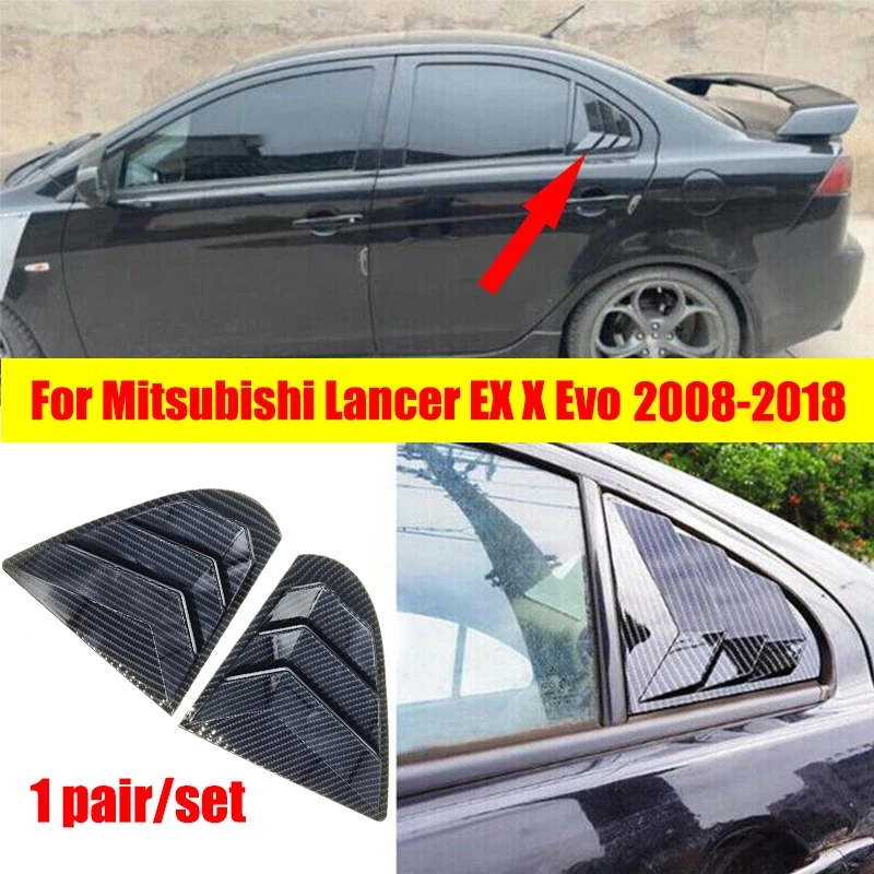 

For Mitsubishi Lancer EX X EVO 2008-2018 Rear Window Side Vent Shutter Louver Cover Trim Car Accessories Auto Parts Carbon Fiber