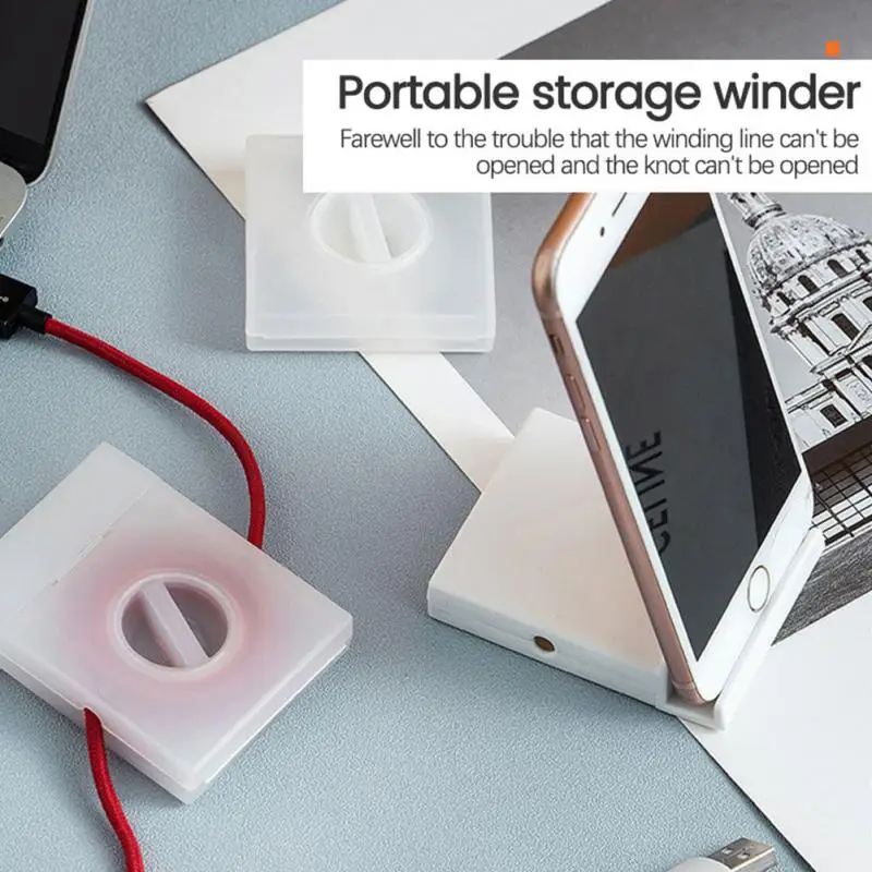 

Portable Desktop Cable Manager Transparent Data Cable Storage Box Audio Cable/Charger/Headphone Cable Storage Box
