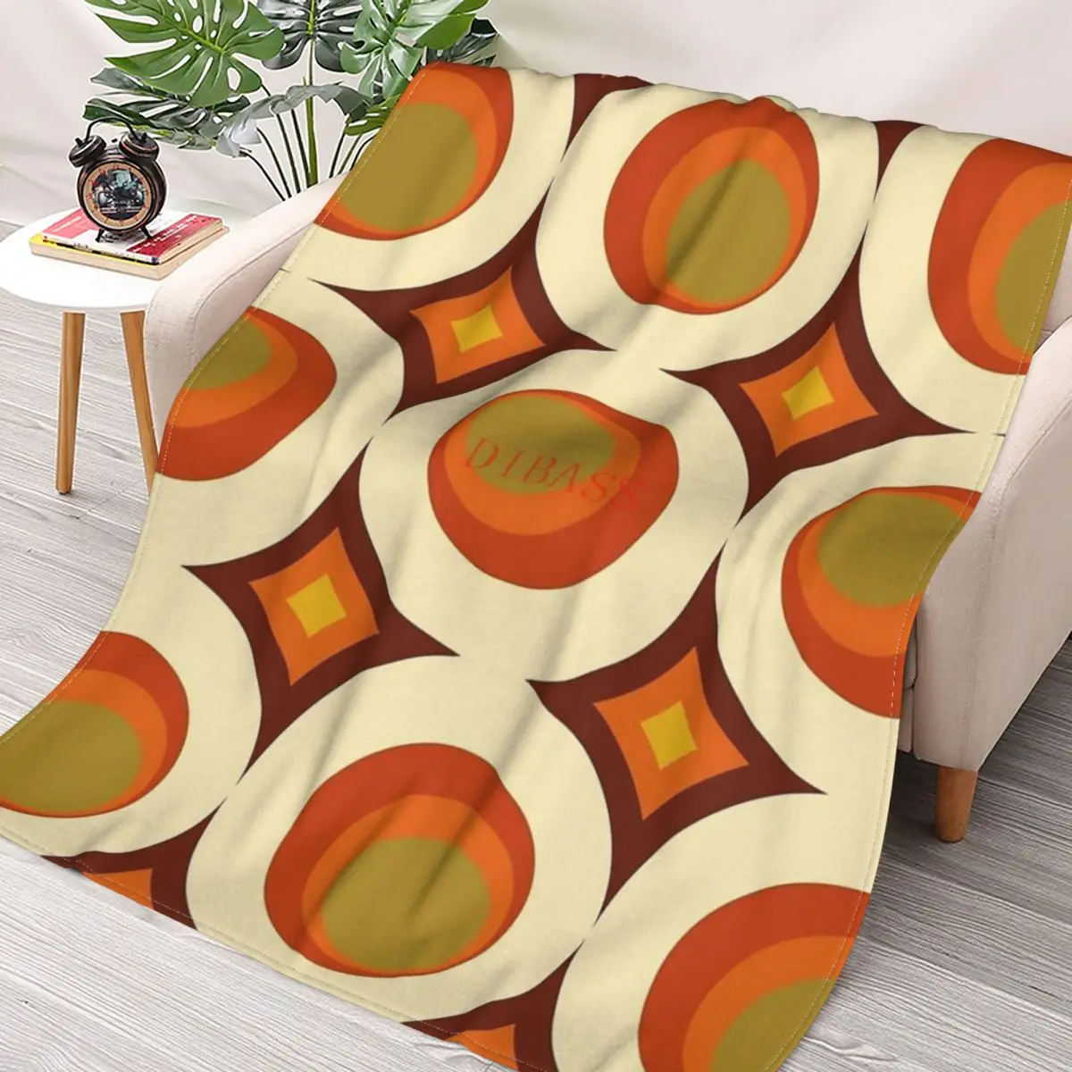 

Современное фланелевое одеяло среднего века 70-х с 3D принтом