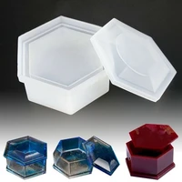 delysia king die casting process of silicone hexagonal jewelry storage box made of resin