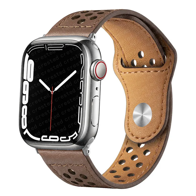 

Leather strap For Apple watch band 44mm 40mm 45mm 41mm 42mm 38mm 49mm 44 45 mm correa bracelet iWatch series 3 4 6 se 7 8 ultra
