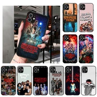 luxury stranger things soft black phone case for iphone 13 12 pro xs max x xr 7 8 6 6s plus 12 13 mini 11 pro max se 2020 cover