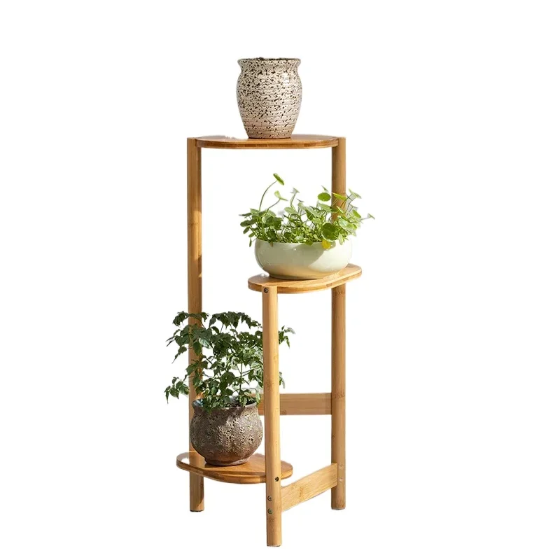 Бамбуковая подставка для растений угловая полка горшка комнатная лестница