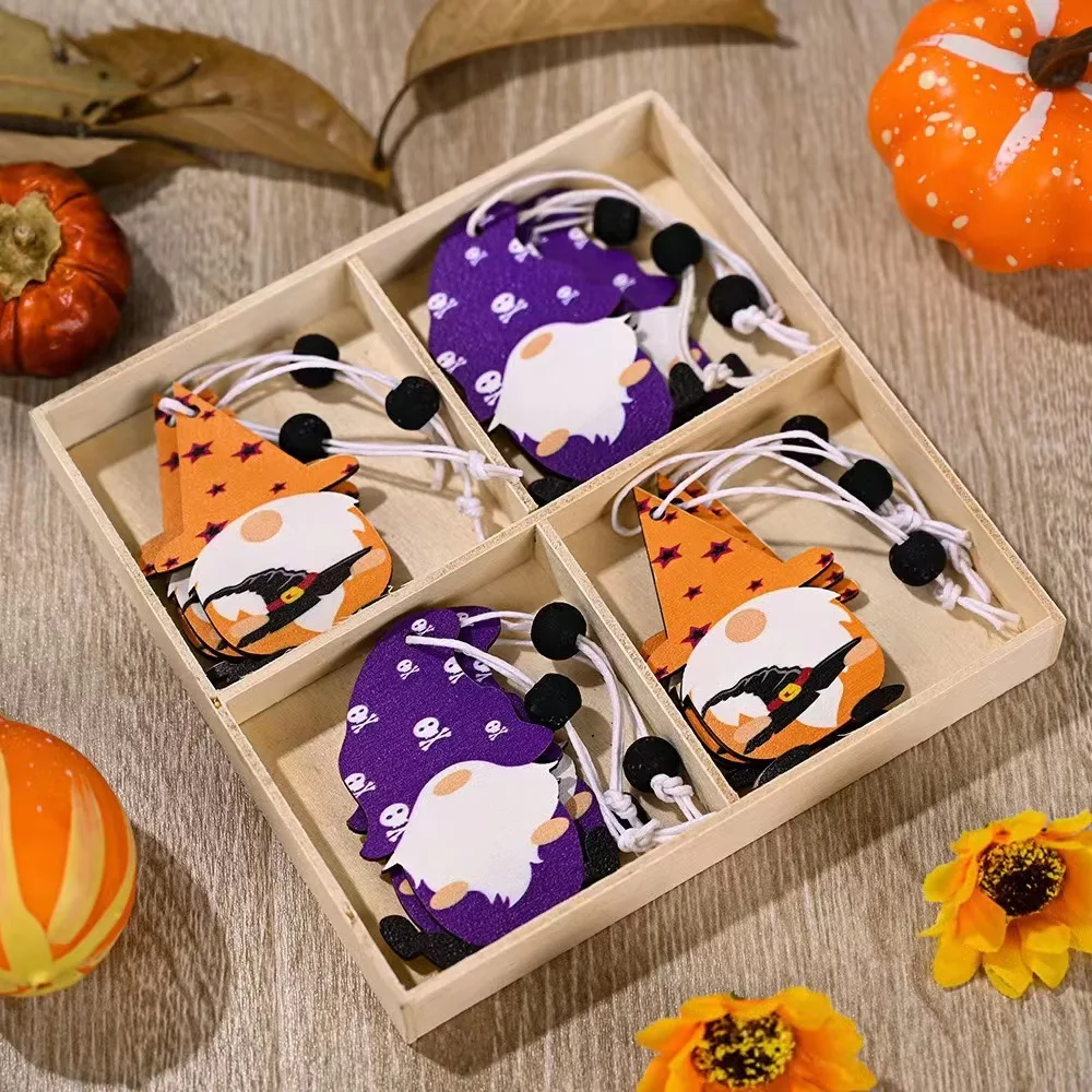 

12 Pcs Wooden Pendant for Halloween Holiday Decoration, Atomosphere Hangings for Party, Wooden Gifts for Halloween Horror Props