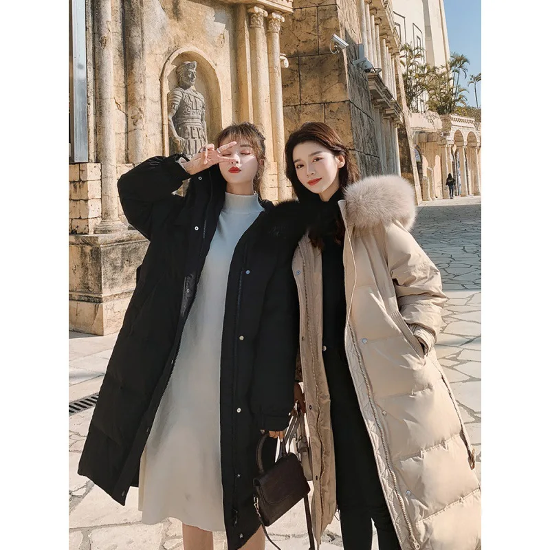 Women White duck down down jacket 2022 winter new fashionable and fashionable coat thin thickening warm medium-length female
