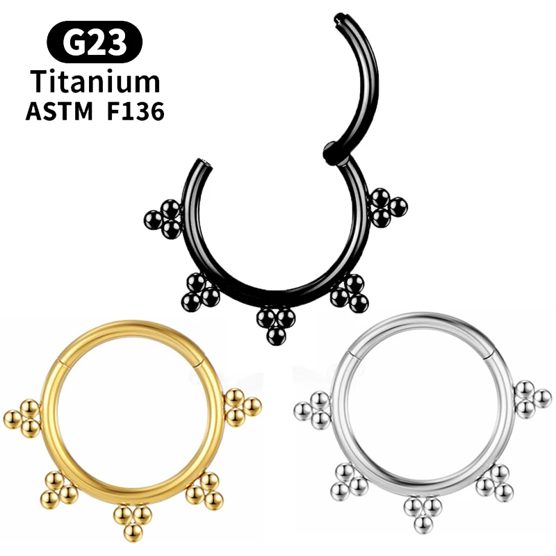 Кольца G23 из титана, украшение для пирсинга, кольцо для перегородки, серьга-гвоздик для женщин, ювелирные изделия