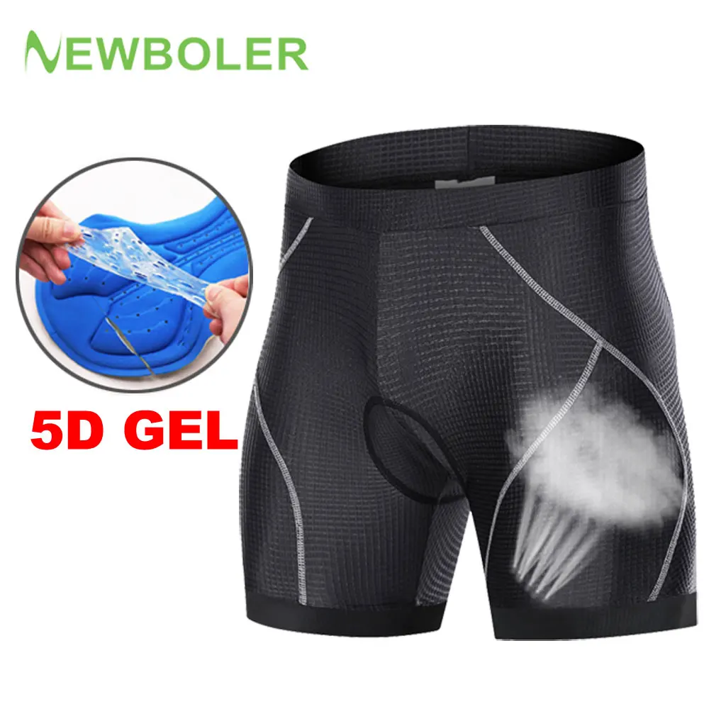 

NEWBOLER Breathable Cycling Shorts Bike 5D Gel Pad Shockproof Bicycle Underpant MTB Road Bike Underwear Men's Bike Riding Shorts