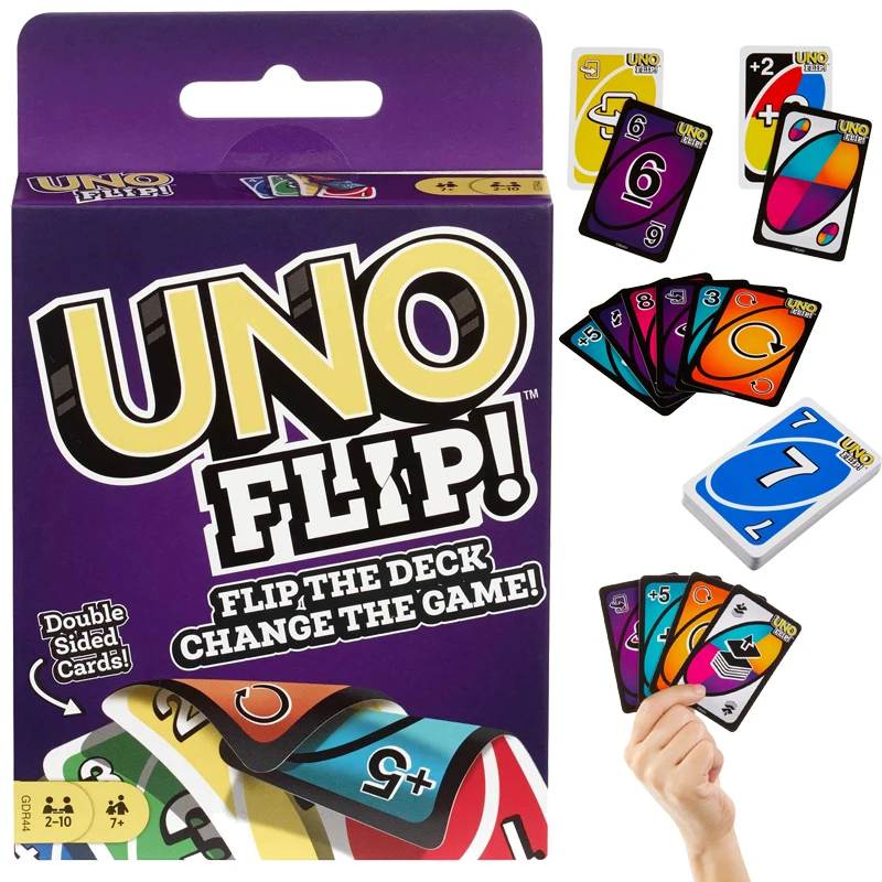 

UNO FLIP! Board Games UNOed Playing Card 13 Cards Mattel Game Family Funny Entertainment Poker Toys for Children Birthday Gifts