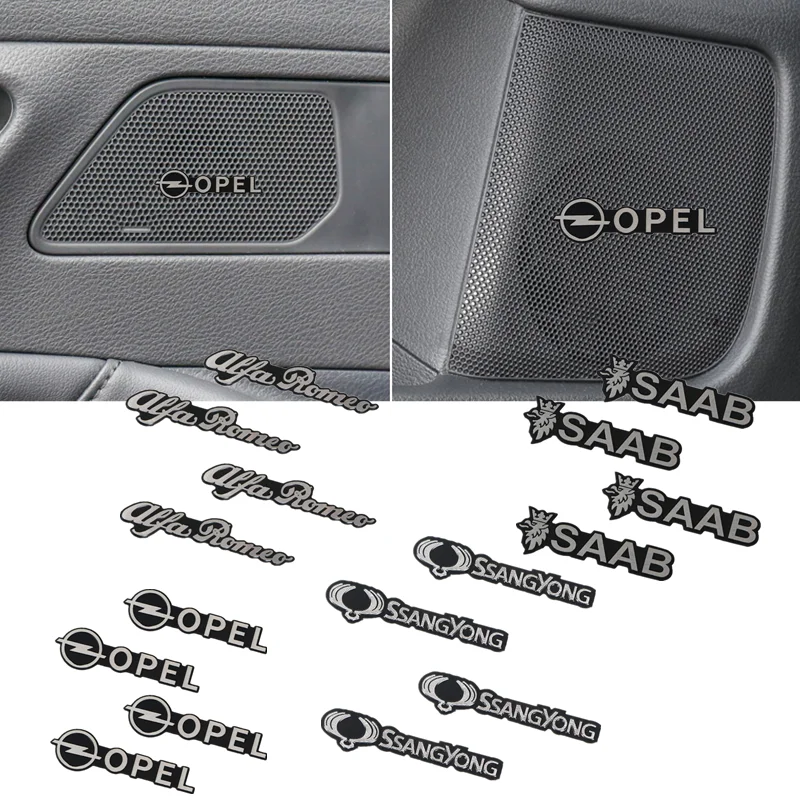 

4pcs Car styling speaker aluminum 3D sticker sound stickers For BMW Nissan Chevrolet Lexus Hyundai Suzuki mazda kia audi skoda