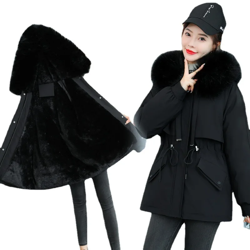 Fur and Thicken Pai Overcomes Women's Short Coat 2023 Winter New Women's Down Cotton Coat Cotton Coat Women's Winter