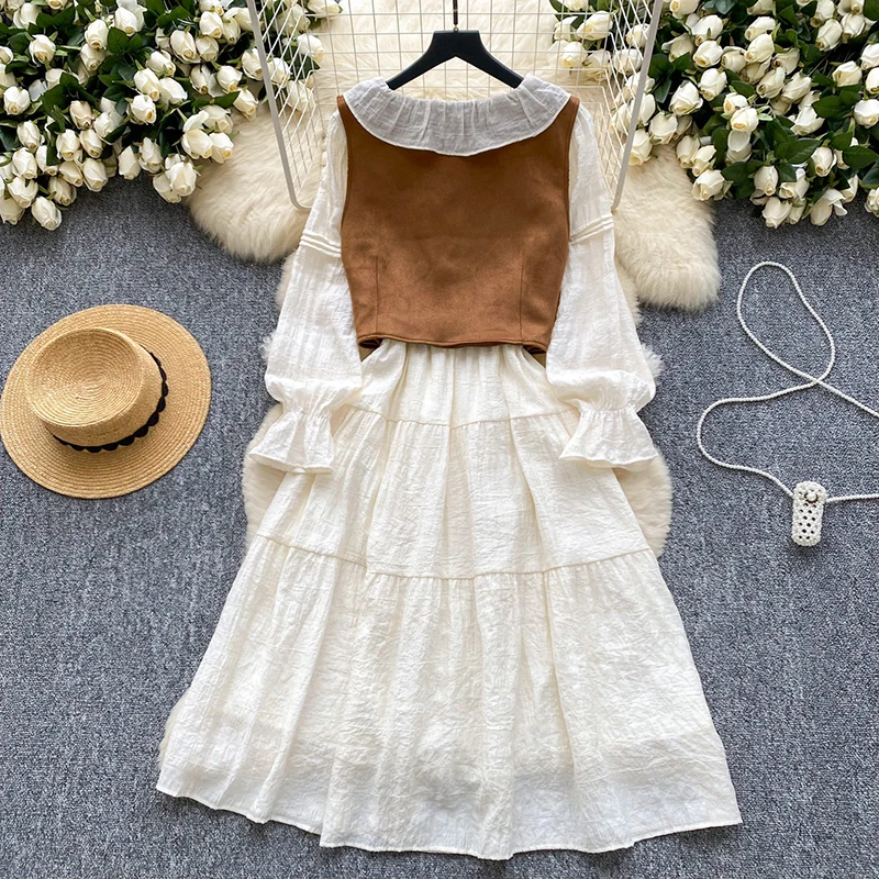 Женское Повседневное платье с длинным рукавом и V-образным вырезом