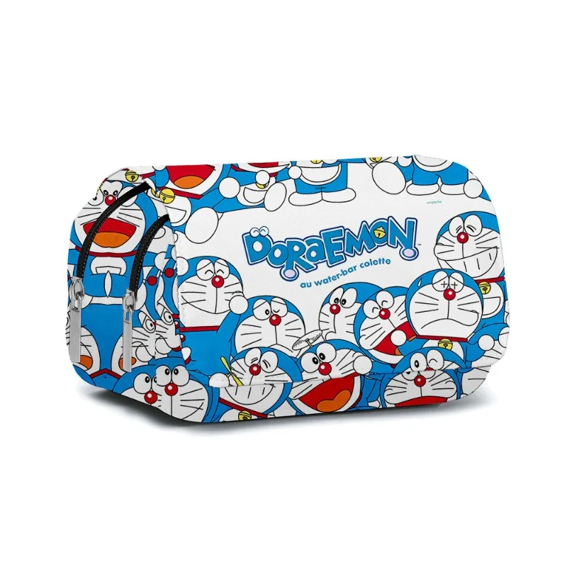 Фото Doraemon мультфильм большой емкости пенал аниме портативный холст двухслойный пенал канцелярские школьные принадлежности сумка для ручек №3