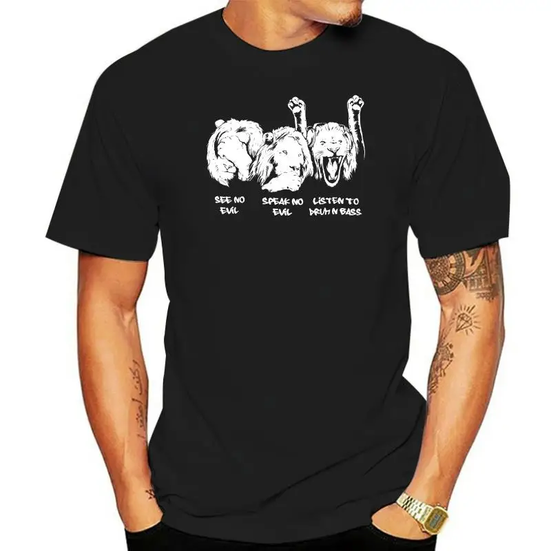 

Camiseta de tambor y bajo para hombre, camisa Retro con diseño de Dj, leones, Neurofunk, Junglist, música de la jungla, Dnb, Ame