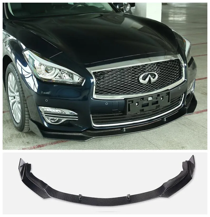 

Carbon Fiber Car Spoiler Bumper Front Lip Splitters +Rear Bumper Lip Diffuser Side skirts For Infiniti Q70 Q70L 2015-2019